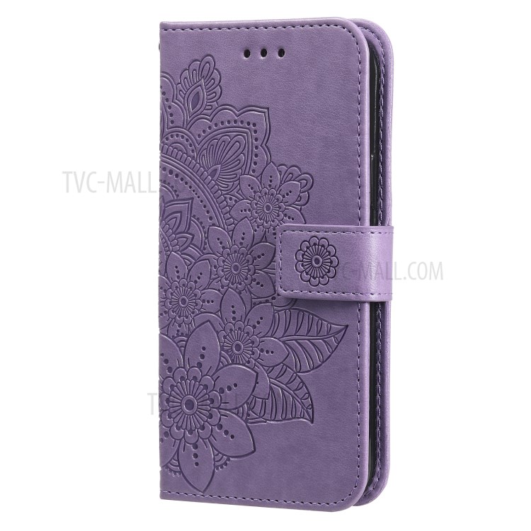 Case Xiaomi 11 Lite 5G # Pre-Order * เคส PU Leather Imprint ดอกไม้รูปแบบกระเป๋าสตางค์เคสโทรศัพท์พร้อมเชือกเส้นเล็ก *