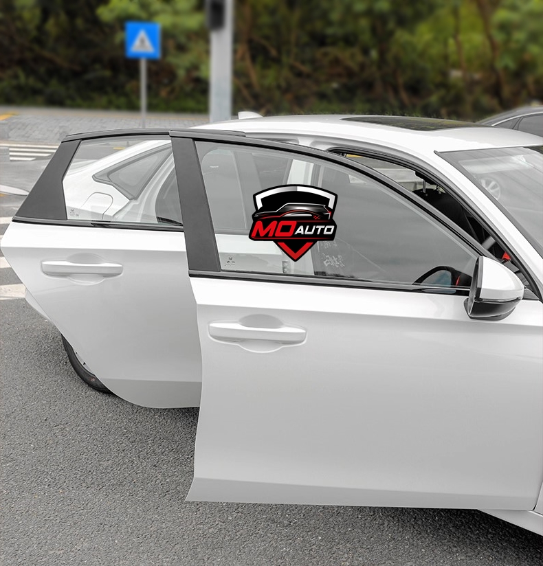 ขอบหน้าต่างบนสแตนเลทดำเงา 6 ชิ้น CIVIC FE