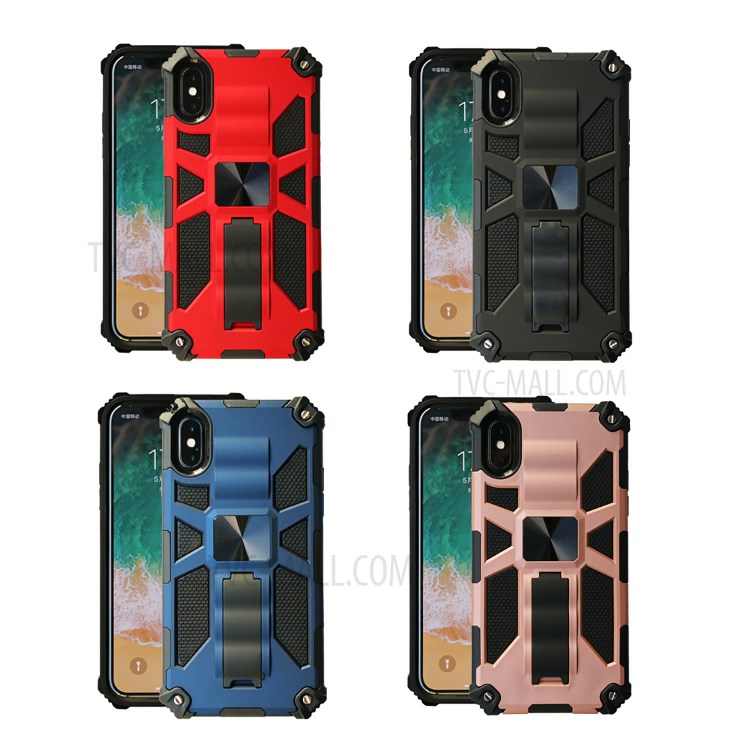 Case iPhone X, iPhone XS / Pre-Order * เคสกันกระแทกแบบไฮบริดขาตั้งพร้อมแผ่นโลหะแม่เหล็ก *