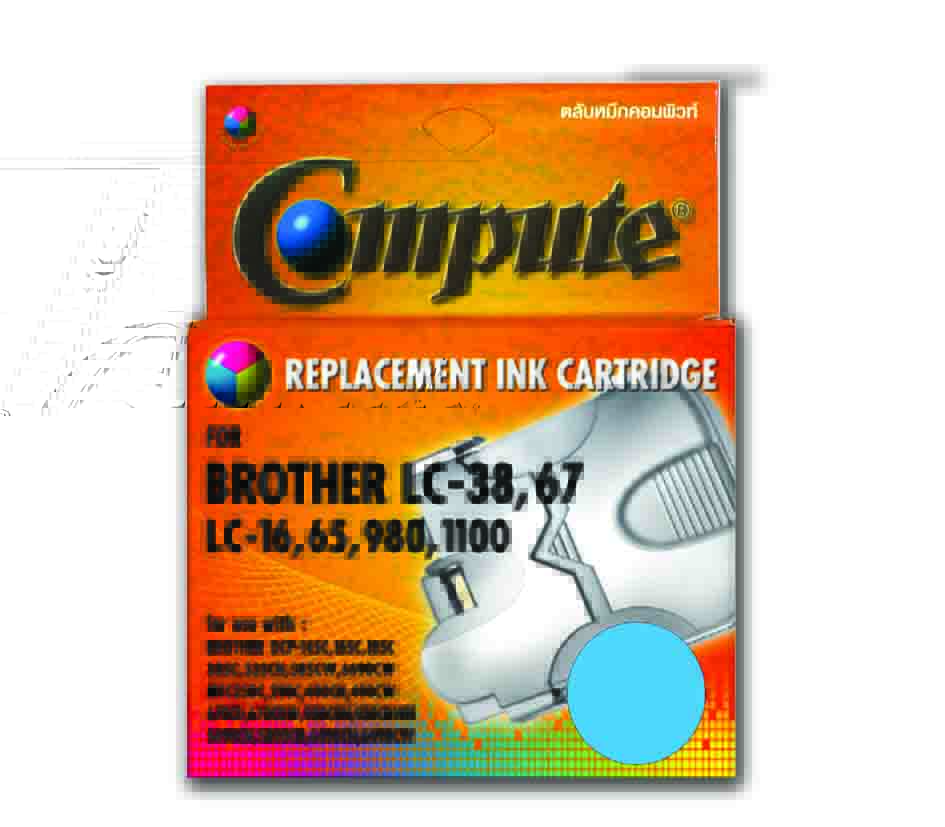 ตลับน้ำหมึกอิงค์เจ็ท คอมพิวท์ For BROTHER LC-38 / LC-67 (Cyan)
