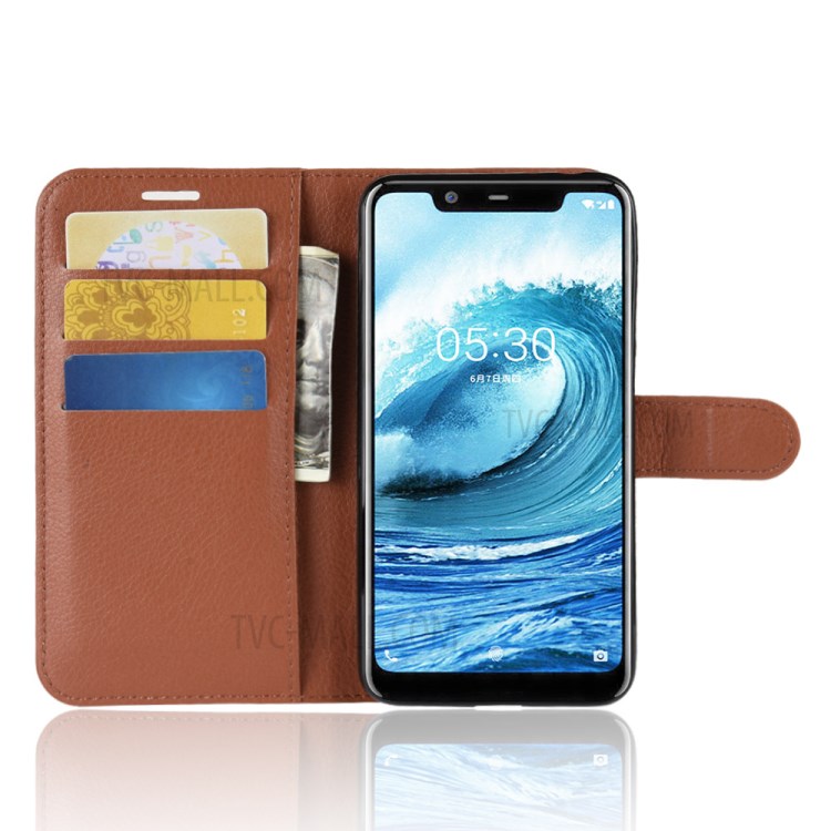 Case Nokia 6.1 Plus / Pre-order * ผิวลิ้นจี่ ช่องเสียบการ์ด Wallet และช่องใส่เงินสด *