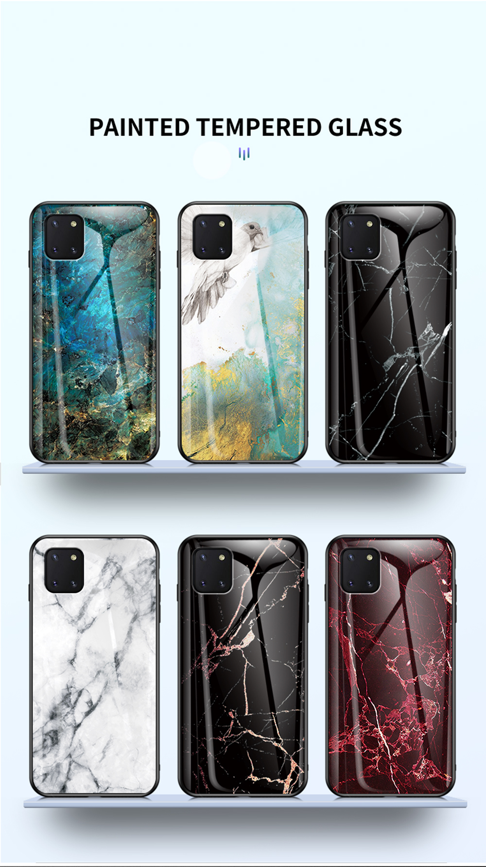 Case Samsung Galaxy Note 10 Lite / Pre-Order * เคสแบบกระจก PC + TPU ปกโทรศัพท์ การออกแบบสีไล่ระดับสีที่ไม่ซ้ำกันและมีสไตล์ *