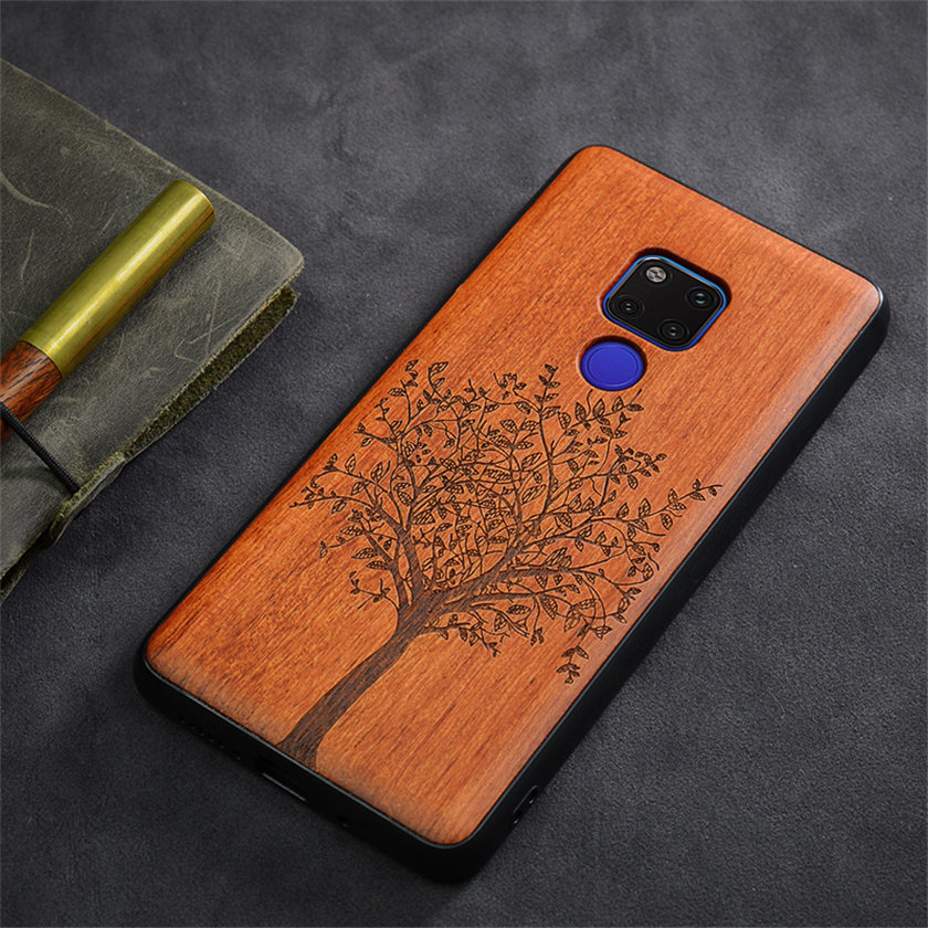 Case Huawei Mate 20 X / Pre-order * เคสหรูหราปกหลัง TPU ไม้แกะสลัก สลิม Coque Boogie Original *