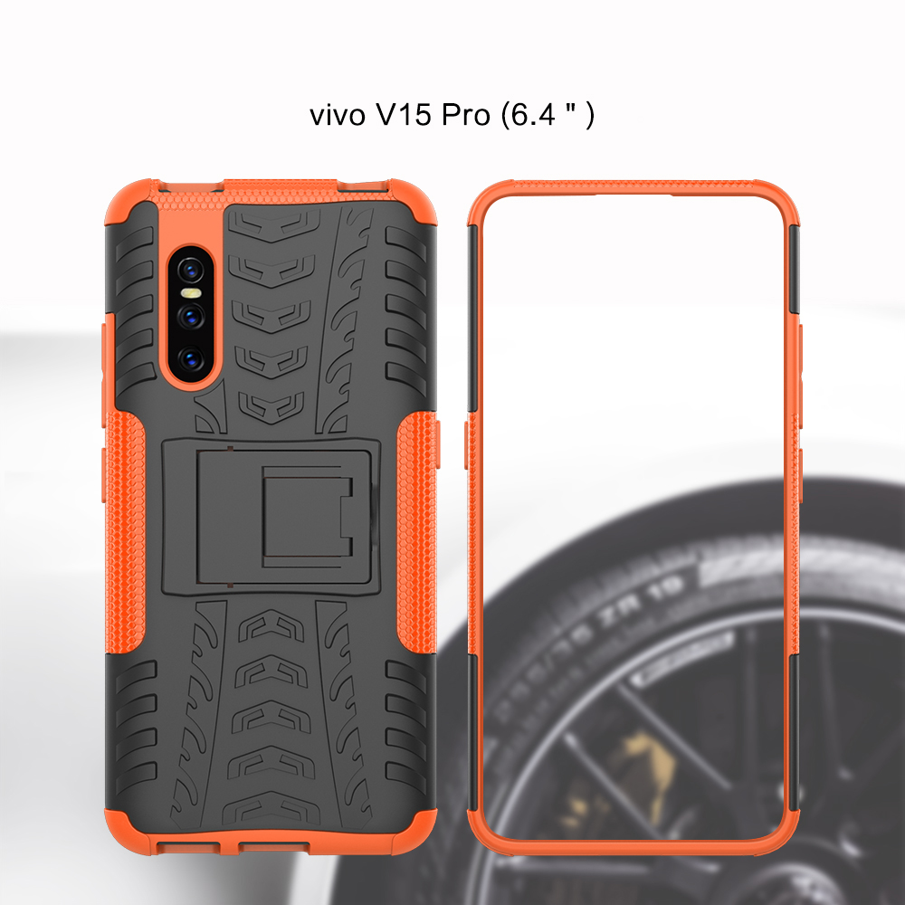Case Vivo V15 Pro / Pre- Order * เคสโทรศัพท์มือถือยางลาย PC + TPU ไฮบริดแบบ 2-in-1 พร้อมขาตั้ง *