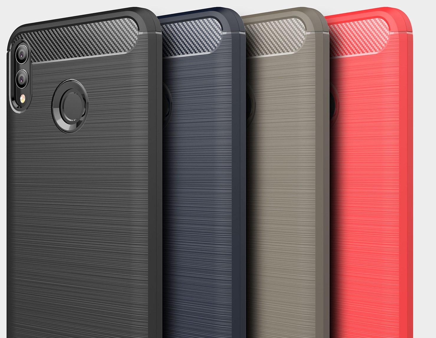 Case Huawei Y Max / Pre-Order * คาร์บอนไฟเบอร์พื้นผิวแปรง TPU คุณภาพสูงปลอดสารพิษและทนทาน *