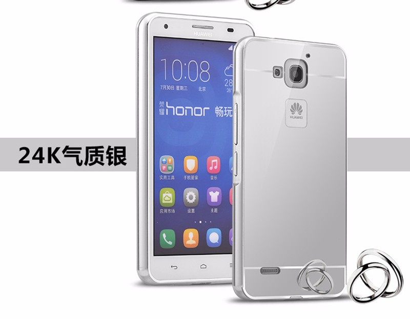 Case Huawei Y3ii / Pre-order * Bumpers 2in1 แกร่งกันชนโลหะ + พลาสติกแผ่นหลังเงาเหมือนกระจก *