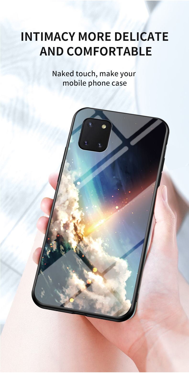 Case Samsung Galaxy Note 10 Lite / Pre-Order * เคสแบบกระจก PC + TPU ปกโทรศัพท์ การออกแบบสีไล่ระดับสีที่ไม่ซ้ำกันและมีสไตล์ *