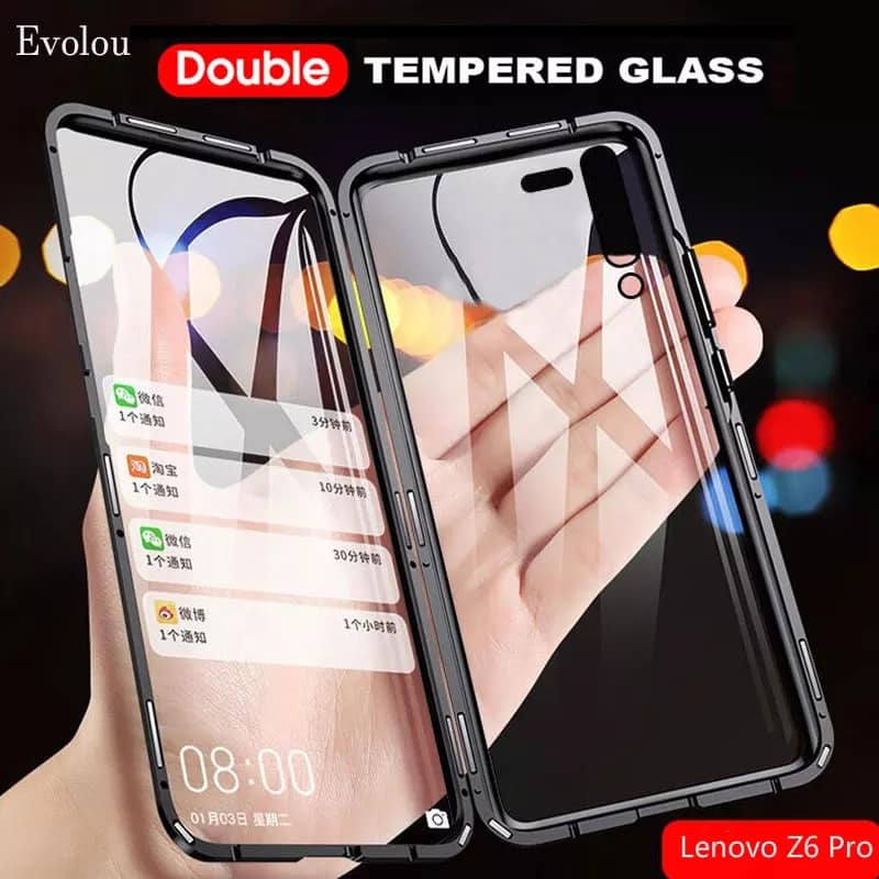 Case Lenovo Z6 Pro / Pre-Order * เคสกรอบโลหะแม่เหล็ก + ปกหลังกระจกนิรภัย ถอดออกได้ *