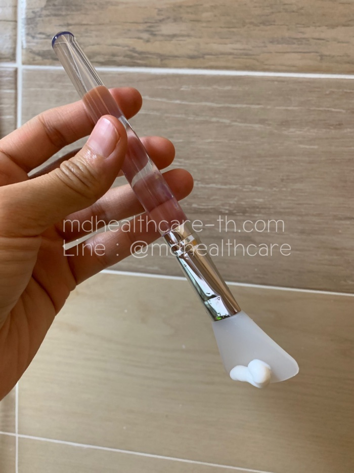 แปรงมาร์คหน้า ซิลิโคน (นูนกลาง/ด้ามใส)***แปรงอ่อนนุ่มมาก เกรดพรีเมี่ยมA