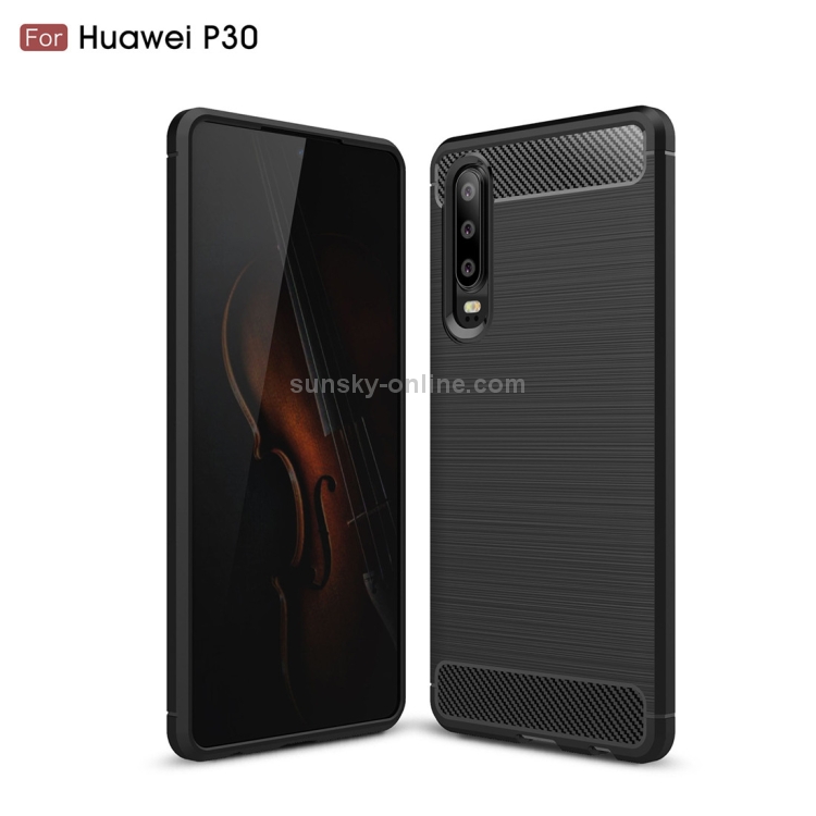 Case Huawei P30 # Pre-Order * เคส TPU กันกระแทกคาร์บอนไฟเบอร์เนื้อแปรงขัด *