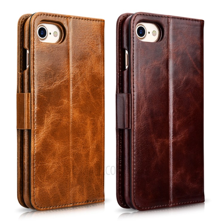 Case iPhone 7 / Pre-order * ICARER เคสดีไซน์ 2: 1 พร้อมฝาปิดกระเป๋าสตางค์หนังแท้ *