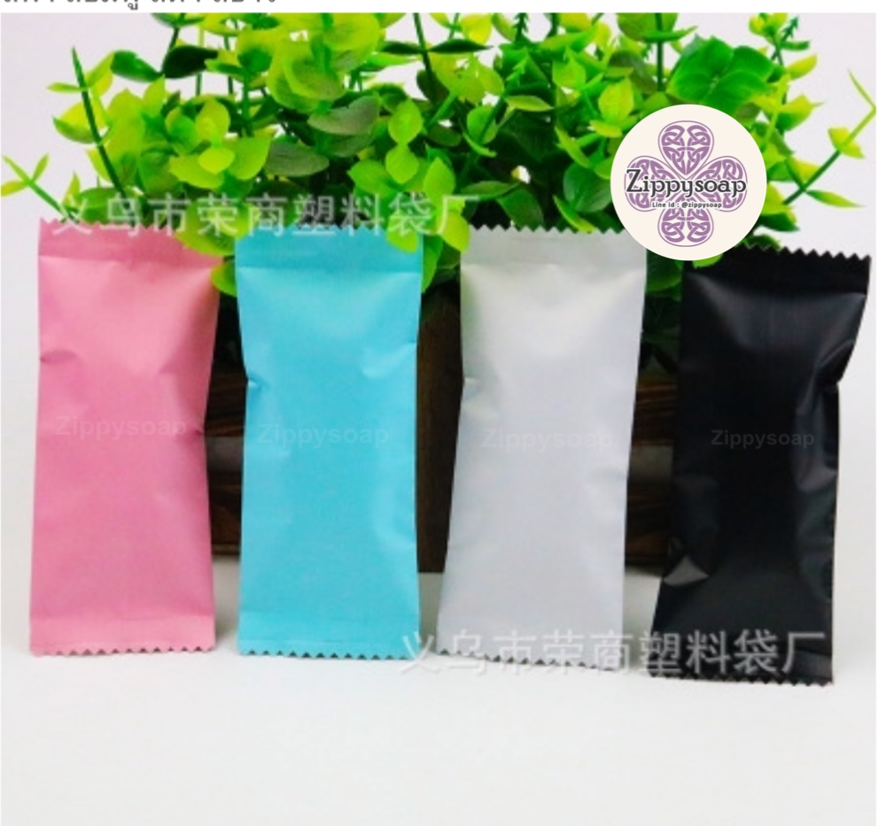 ซองใส่สบู่สีพาสเทล ขอบหยัก 100ชิ้น (เลือกสี) 4*8.8 cm