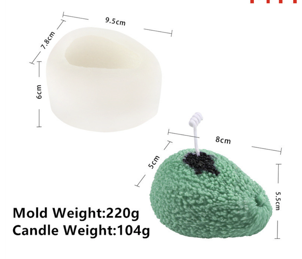 แม่พิมพ์ซิลิโคน อโวคาโด food grade 125g 5*8*5.5cm 1ชิ้น 005451