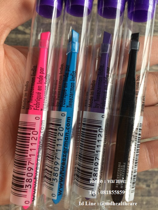 แหนบTweezerman Slant Tweezer size 8cm. แหนบถอนขน แหนบดึงสิว-สีม่วง ของแท้ค่ะ
