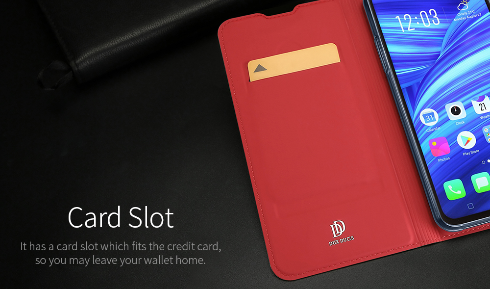 Case OPPO F9 / Pre-Order * DUX DUCIS หนัง PU ที่มีผิวมันเงาและเรียบเนียน *