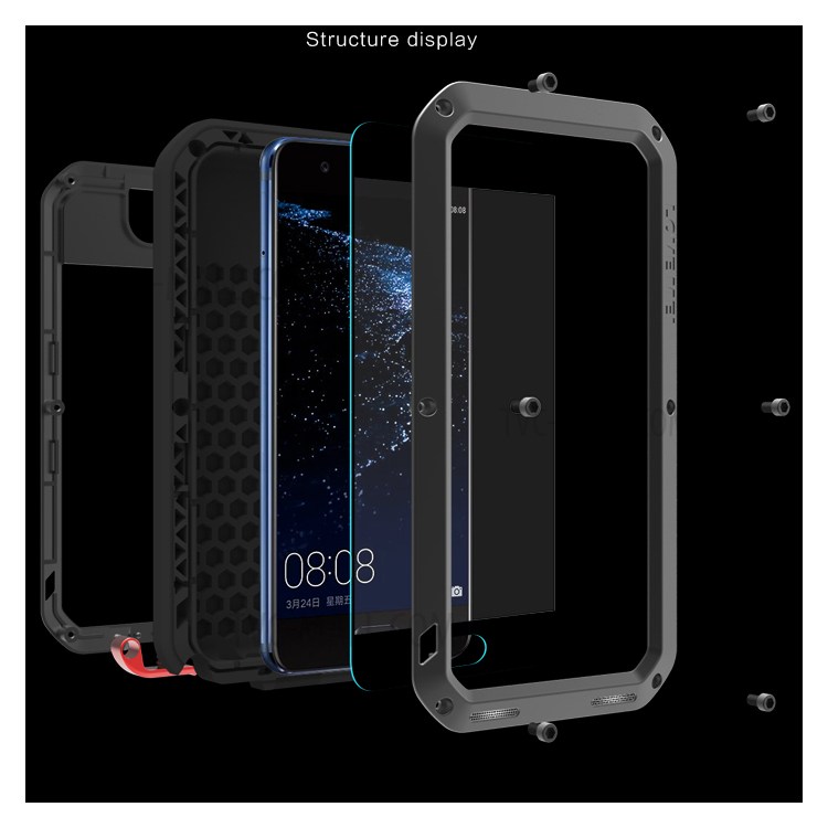 Case Huawei P10 Plus / Pre-order * LOVE MEI วัสดุ: โลหะ + ซิลิโคน + แก้วหุ้มเกราะ *