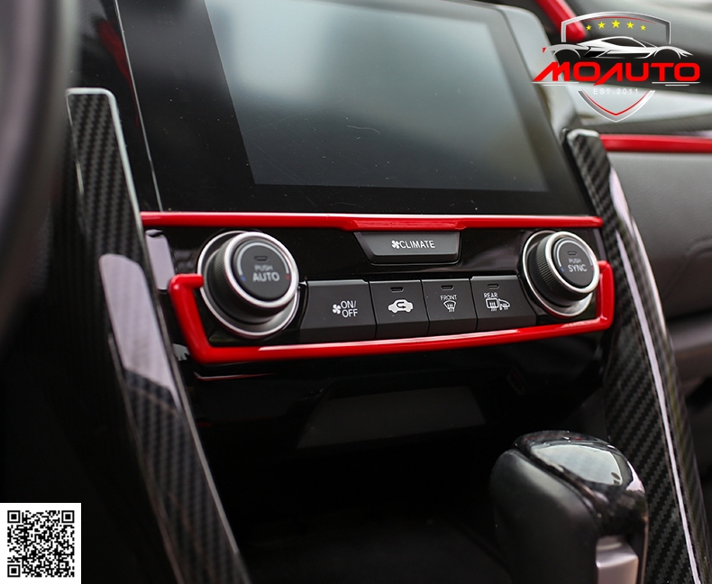 คิ้วคอนโซลแอร์ Type-R แดง CIVIC FC/FK 2016-2018