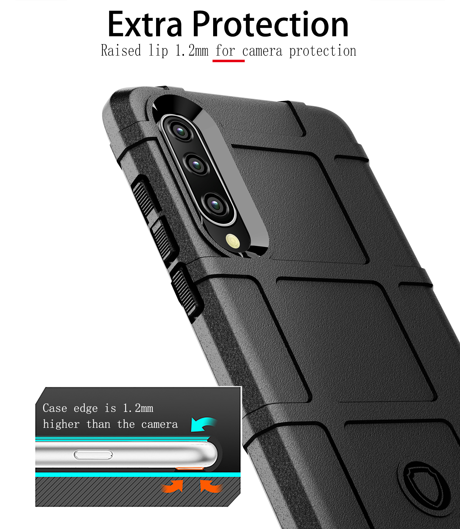 Case Huawei P30 / Pre-Order * Anti-shock ป้องกันการกระแทกตารางสี่เหลี่ยมเนื้อ TPU *