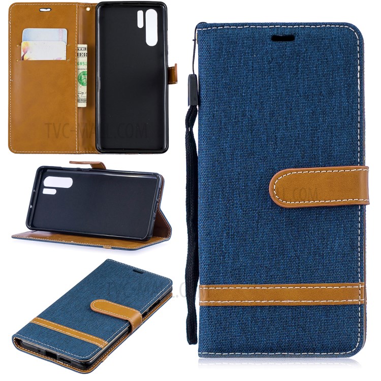 Case Huawei P30 Pro / Pre-Order * สีทูโทน ผ้า Jean หนัง PU *