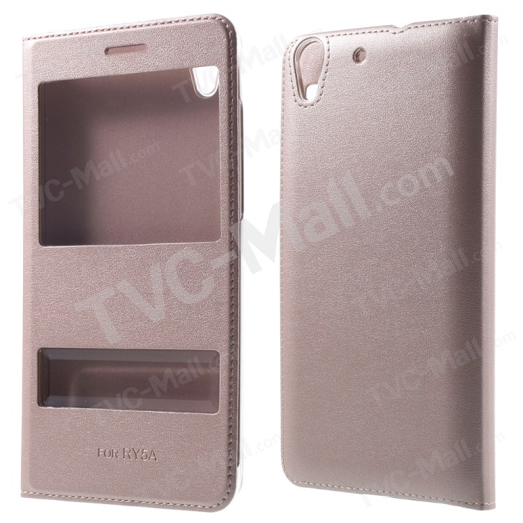 Case Huawei Y6ii / Pre-order * เคสหน้าต่างคู่ หนัง PUที่มีคุณภาพสูง *