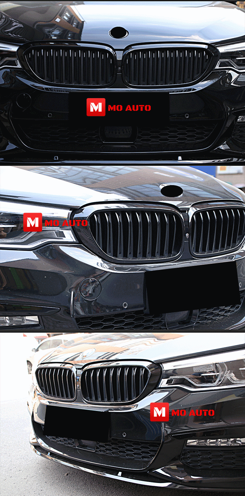 กระจังหน้าซี่เดี่ยว สีดำเงา BMW G30