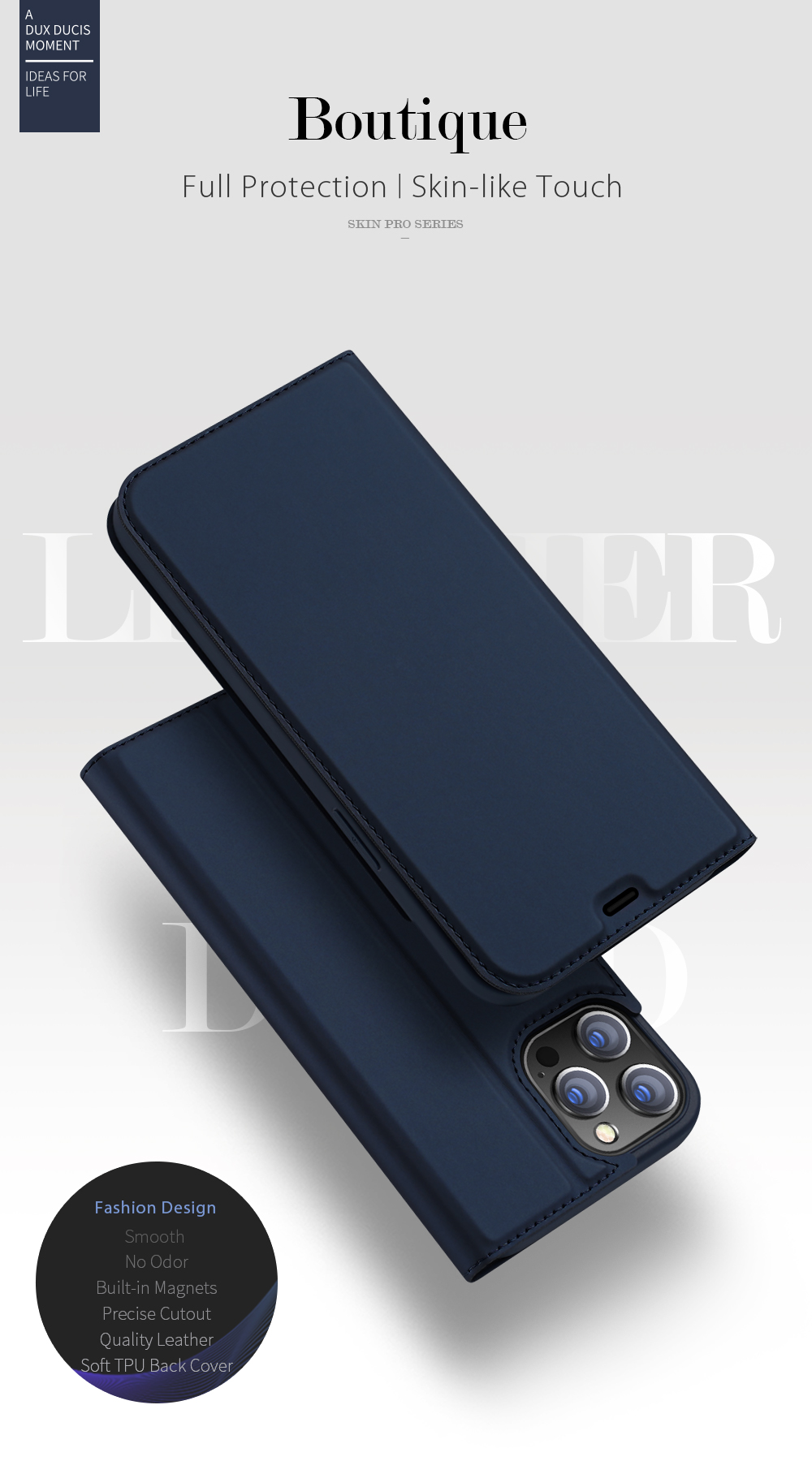 Case iPhone 12 Pro Max / Pre-Order * DUX DUCIS นี้มีสไตล์ธุรกิจที่เรียบง่ายและโครงสร้างตัวเครื่องที่บาง หนัง PU เคลือบเงาที่คัดสรรมาเป็นอย่างดี *