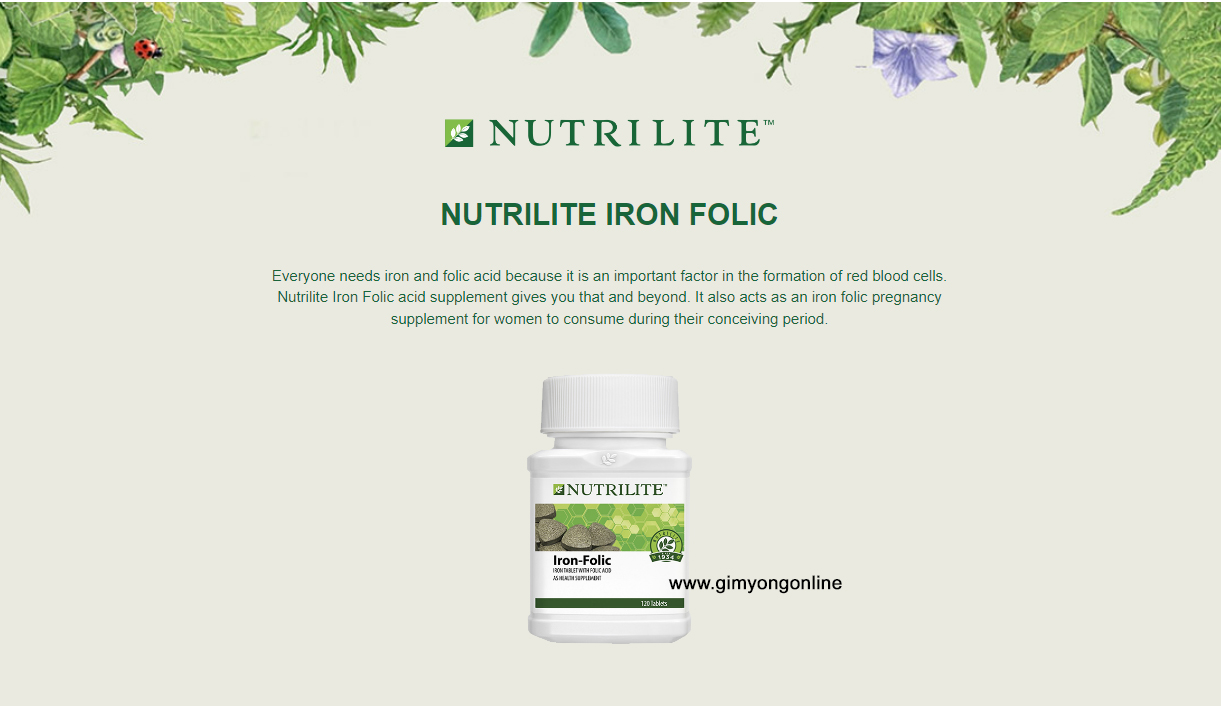 นิวทริไลท์ เหล็ก และ โฟเลต บรรจุ 120 เม็ด Nutrilite Iron-Folic 120 Tablets
