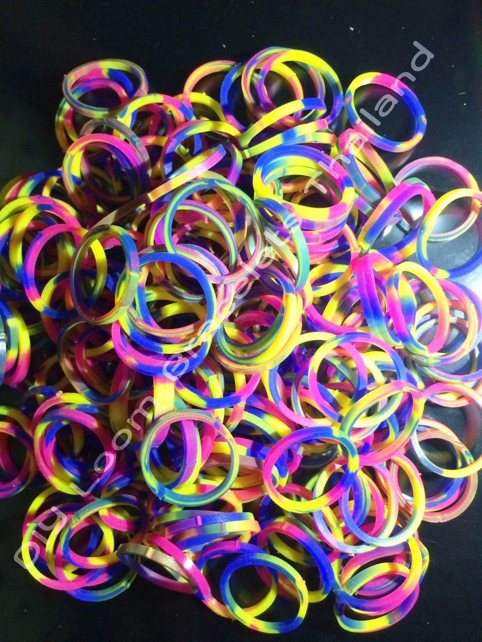 ยางถัก 100% ซิลิโคน Tie Die 3 Colors Loom Bands 600 เส้น ( T3C)
