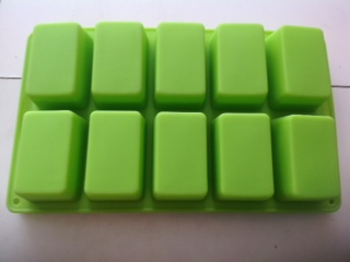 แม่พิมพ์สบู่ รูปสี่เหลี่ยมผืนผ้า 10 ช่อง 80g