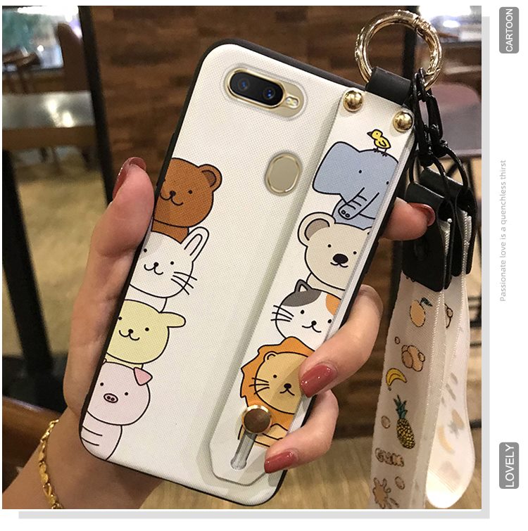 Case OPPO A5s / Pre-Order * เคสกันกระแทกสำหรับTPU ฝาครอบซิลิโคนการ์ตูนน่ารัก + สายคล้องมือ + สายคล้องคอ *