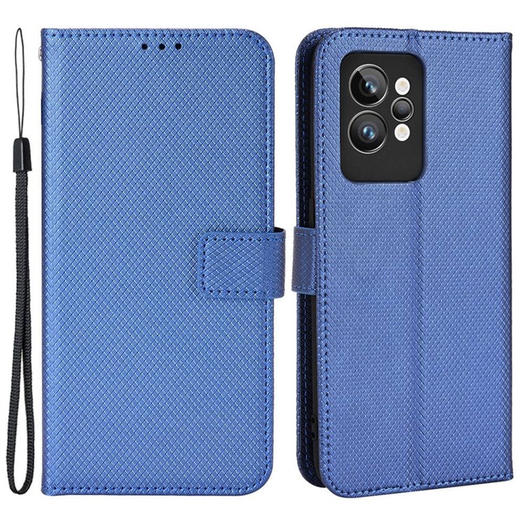 Case Realme GT2 Pro # Pre-Order * หนัง PU และวัสดุ TPU การป้องกันสองชั้น สีทึบด้วยการออกแบบพื้นผิวเพชร เรียบง่าย แต่ทันสมัย *