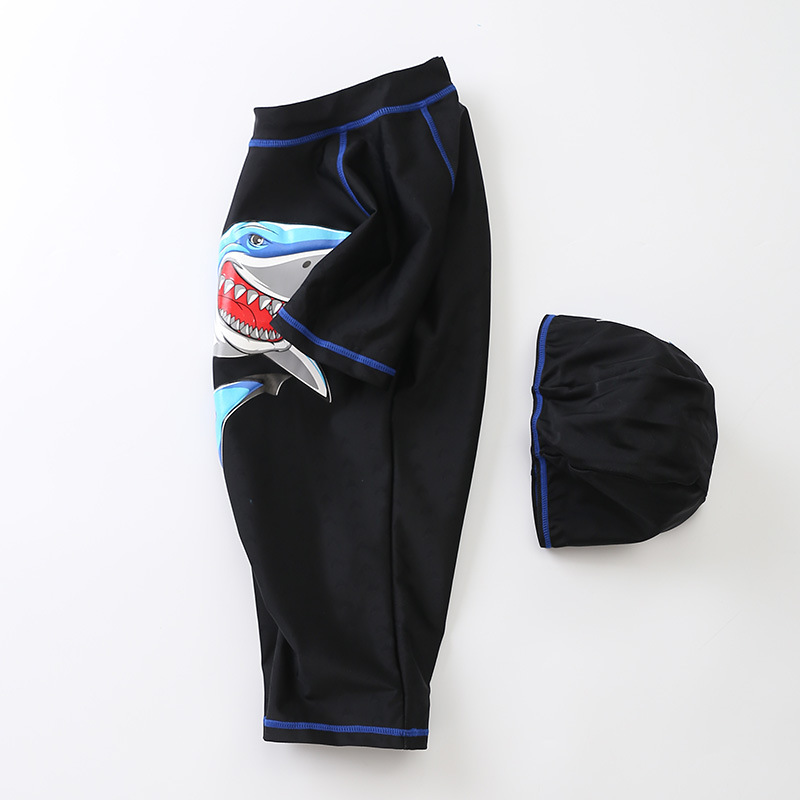 ชุดว่ายน้ำ ลายฉลาม สีดำ/น้ำเงิน ไซส์ L