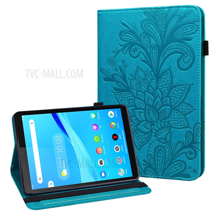 Case Lenovo Tab M10 FHD Plus # Pre-Order * เคสกระเป๋าสตางค์หนังขาตั้งแท็บเล็ตที่มีการพิมพ์ลายดอกไม้ *