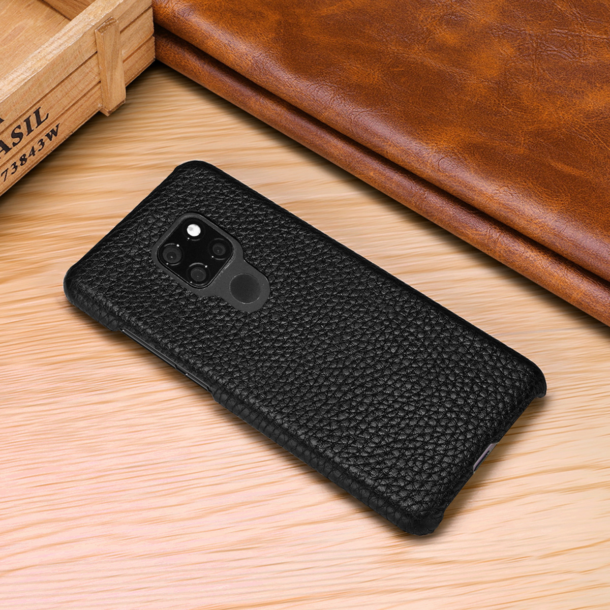 Case Huawei Mate 20 X / Pre-order * เคสลิ้นจี่เนื้อ [หนังวัวชั้นบนสุด] เคสพลาสติกแบบเคลือบ *