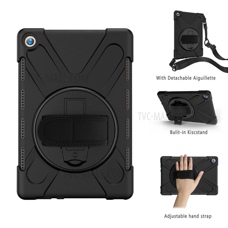 Case Huawei MediaPad M5 Pro / Pre-Order * เคสขาตั้งแบบหมุนได้ 360 องศา PC + เคสซิลิโคน Combo พร้อมสายคล้องมือและสายคล้องไหล่ *