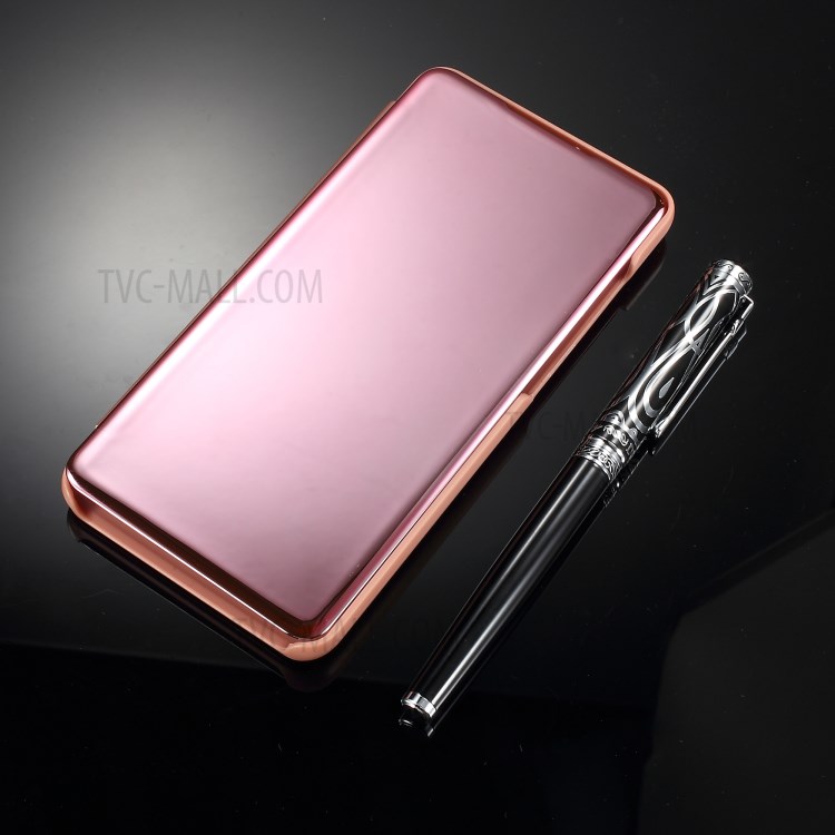 Case Huawei P30 * เคส Smart View Mirror ปกกระจกมองหุ้มหนัง - กุหลาบทอง / พร้อมส่ง