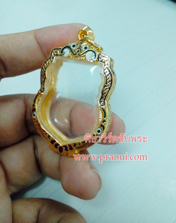 ตลับเงินลงยาใส่เหรียญเสมา ชุบไมครอน