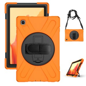 Case Samsung Galaxy Tab A7 (2020)/ Pre-Order * [สายคล้องมือในตัว] พีซีแบบหมุนได้ 360 ° + ซิลิโคน Combo Kickstand Shell พร้อมสายคล้องไหล่ *