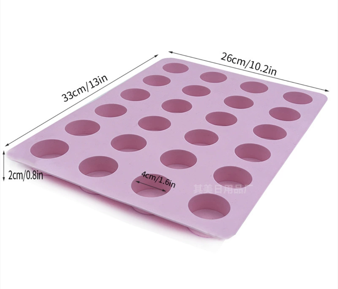 แม่พิมพ์ซิลิโคนวงกลม 24 ช่อง 4*2cm ขนาด 25g 005063