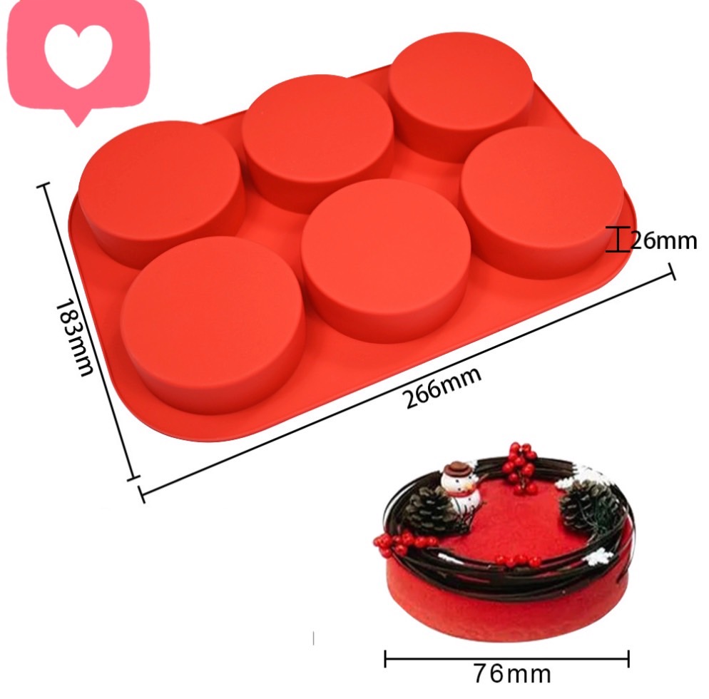 แม่พิมพ์ซิลิโคนวงกลม 7.5*2.5 cm 120g 005447