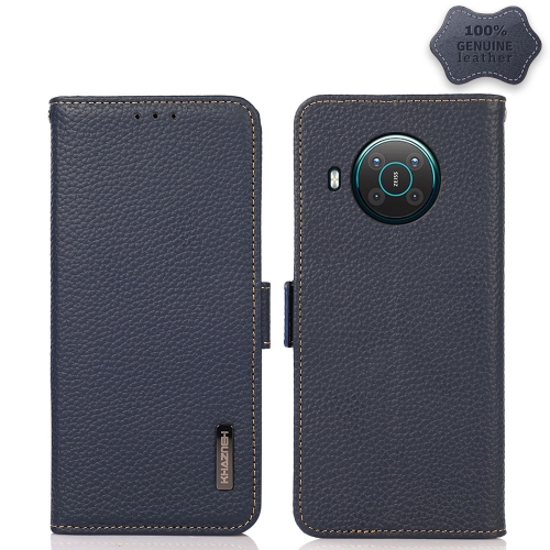 Case Nokia X10 5G / X20 5G # Pre-Order * KHAZNEH ด้านแม่เหล็กลิ้นจี่หนังแท้เคสโทรศัพท์ RFID *