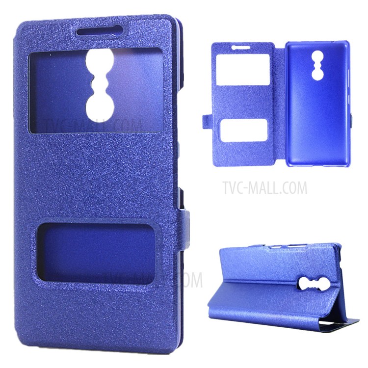 Case Lenovo K6 Note / Pre-order * ผิวผ้าไหม 2 ช่องหน้าต่าง *