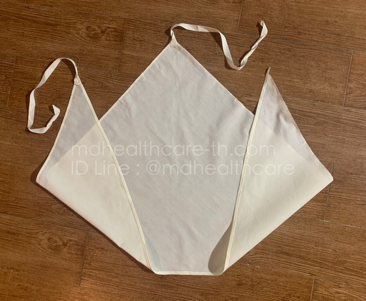 ผ้าสามเหลี่ยมปฐมพยาบาล ขนาด 90*90*130cm (1ผืน+เข็มกลัด+เชือก) ผ้าดิบฝ้าย ใช้งานซ้ำได้ตลอด