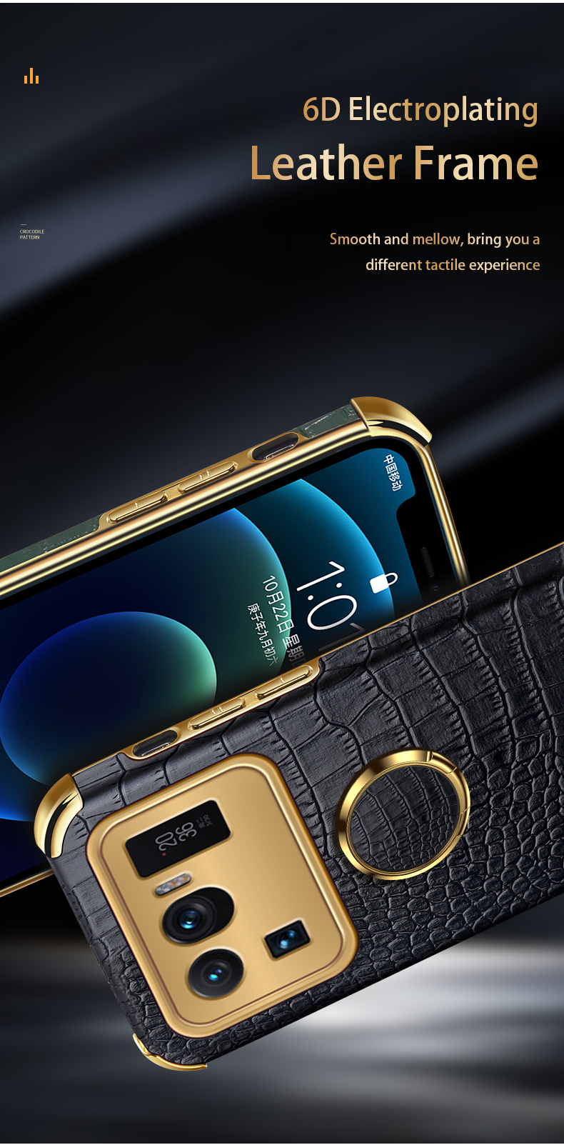 Case Xiaomi Mi 11 Ultra 5G # Pre-Order * เคสพื้นผิวจระเข้ชุปด้วยไฟฟ้าหนัง PU เคลือบ TPU คัตเอาท์ที่แม่นยำพร้อมที่ใส่แหวน *