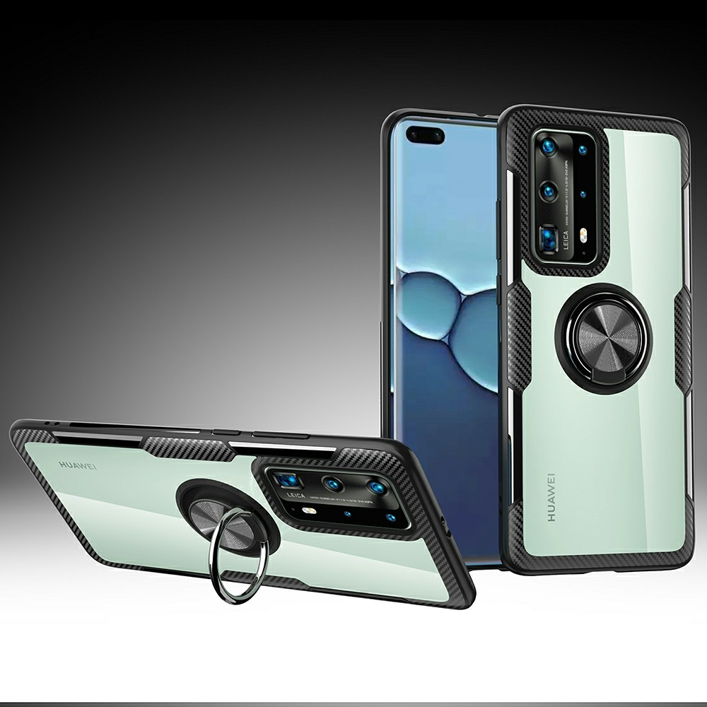 Case Huawei P40 Pro / Pre-order * เคสแหวนนิ้วขาเคส TPU + PC + เคสไฮบริดโลหะ [แผ่นโลหะแม่เหล็กในตัว] *