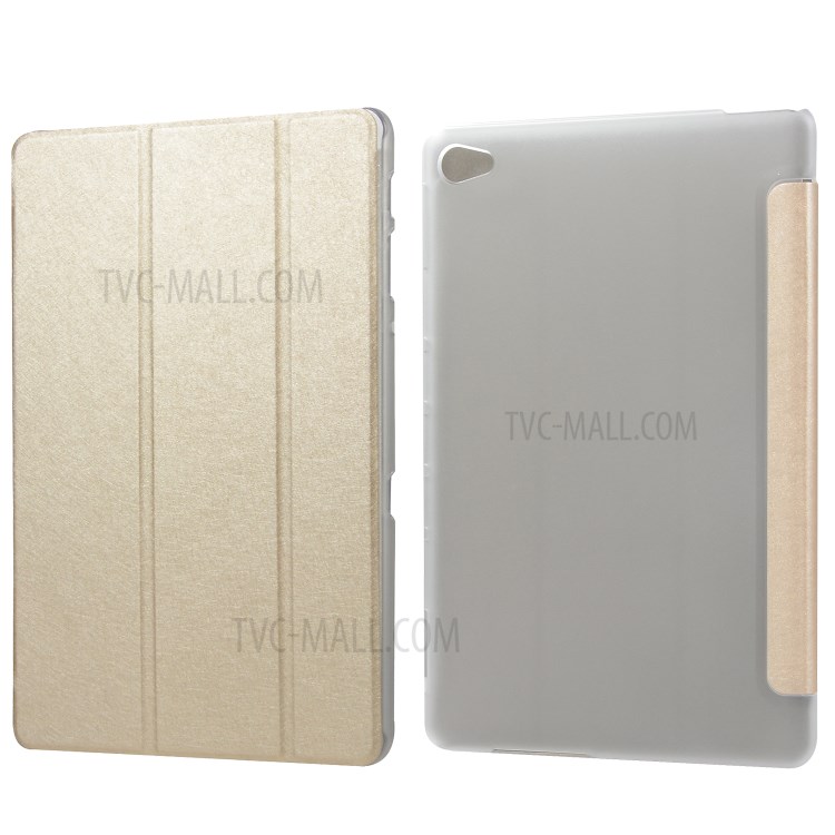 Case Huawei MediaPad M5 Lite 10' / Pre-order * เคสผ้าไหมเนื้อหนัง PU เปลือกสไตล์ที่หรูหรา 3 - พับ *