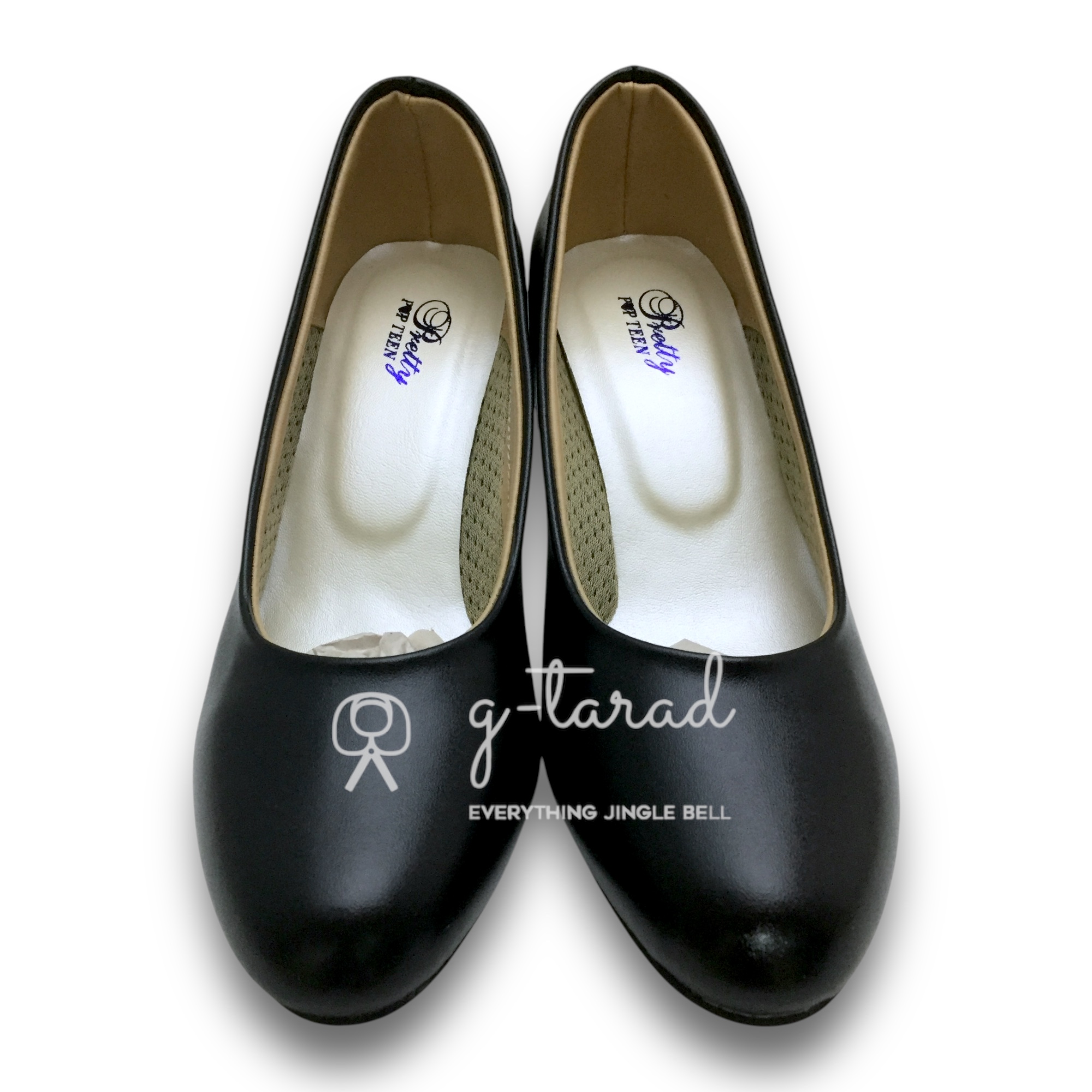 Pretty Popteen PT2411-24111 - คัทชู ดำ ส้นสูง 2.5 นิ้ว (No.35-45)