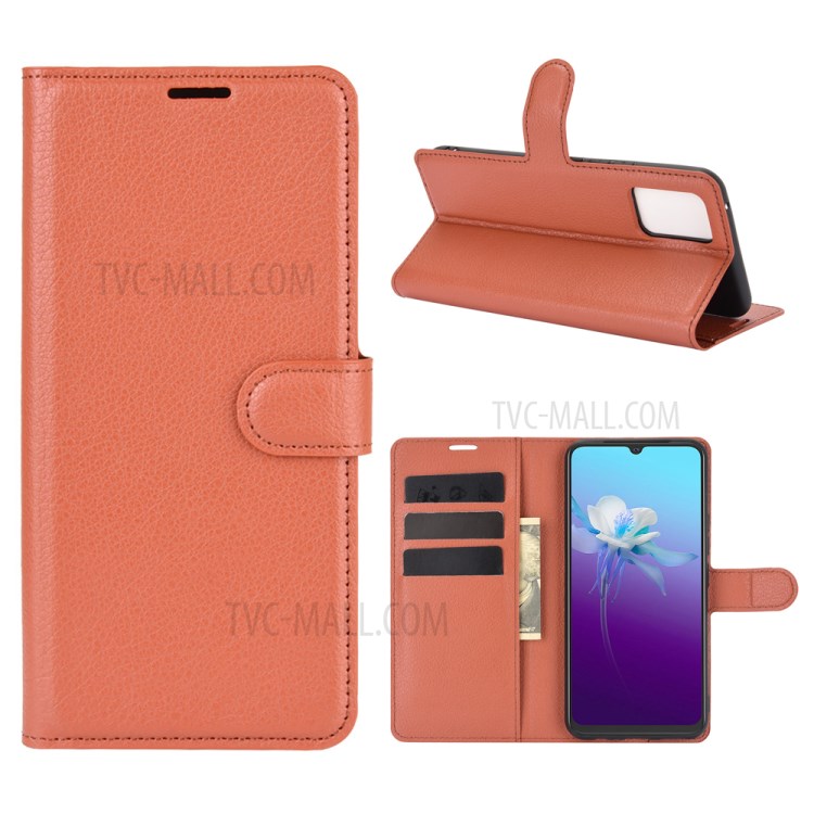Case Vivo V20 / Pre-Order * เคสหนัง PU + วัสดุ TPU พร้อมการออกแบบพื้นผิวลิ้นจี่ *