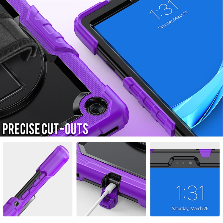 Case Lenovo Tab M10 FHD Plus # Pre-Order * เคสกันกระแทกซิลิโคนสีสันสดใส + PC พร้อมตัวยึดและสายคล้องไหล่ & สายคล้องมือ *