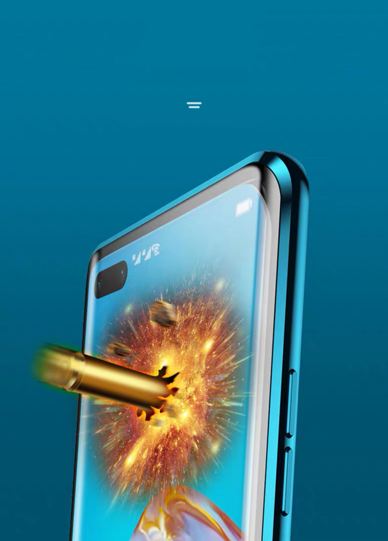 Case Huawei P40 Pro / Pre-order * เคสกรอบโลหะดูดซับแม่เหล็ก + กระจกปกหลัง Combo *